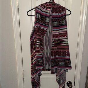 Colorful Sleeveless drape front vest